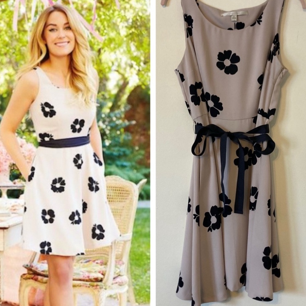 NEW Lauren Conrad Black and Cream Floral Dress